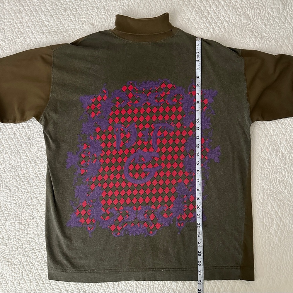 Marithe Francois Girbaud Vtg 80s Graphic Turtleneck Shirt Sz Large - Picture 7 of 9